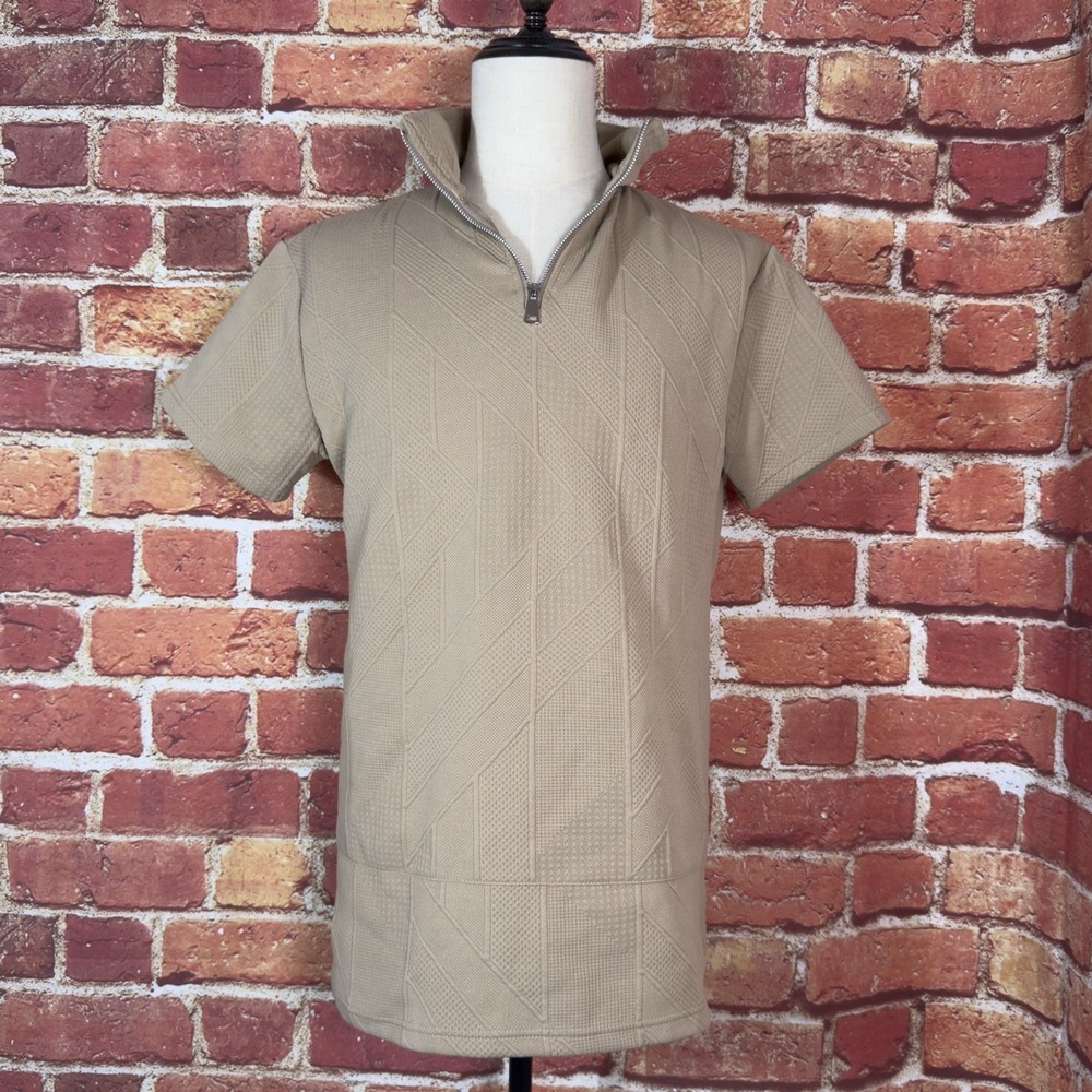 American Stitch 1/4 Zip Pullover Short Sleeve Shirt Men's Size Large Stretch‎